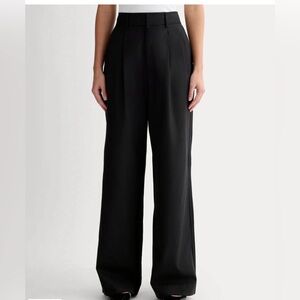 Everlane Draper Pleated Pant Buttersmooth Black Women's Wide-Leg Pant size 8S
